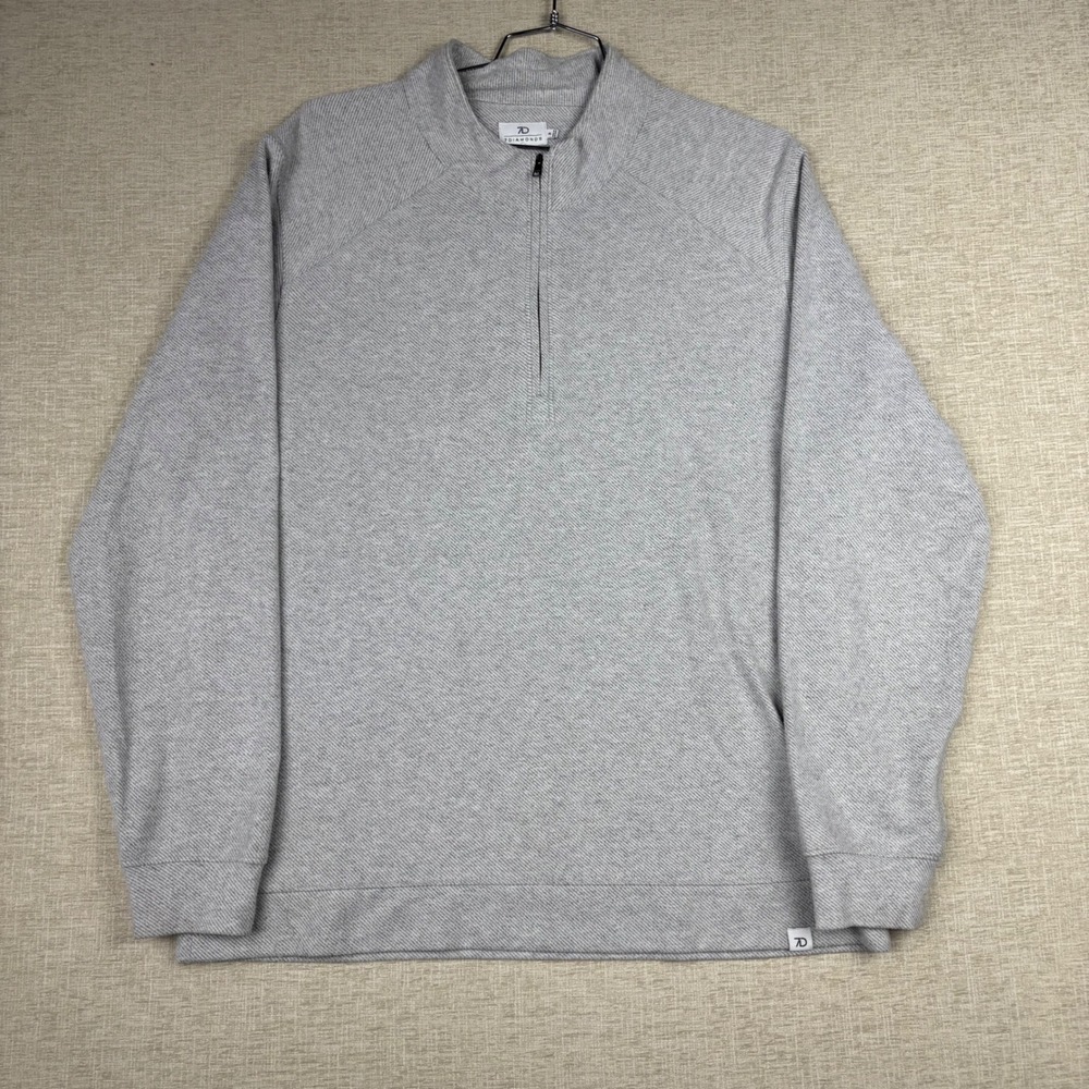 7 Diamonds Men XL Gray Textured Knit Quarter Zip Pullover Raglan Sweater